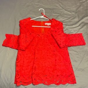 Red lace top